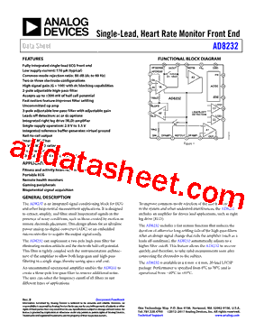 AD8232 Datasheet PDF - Analog Devices