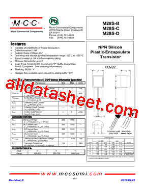 M28S-B Datasheet PDF - Micro Commercial Components