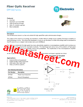 OPF560 Datasheet PDF - TT Electronics.