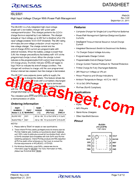 ISL9301IRZ Datasheet PDF - Renesas Technology Corp
