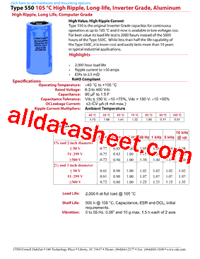 550 Datasheet PDF - Cornell Dubilier Electronics