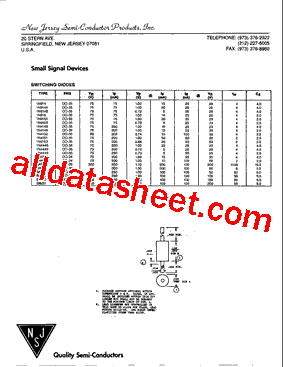 BAV18 Datasheet PDF - New Jersey Semi-Conductor Products, Inc.
