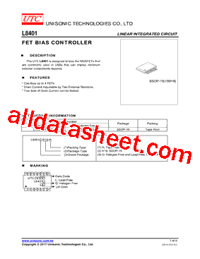 L8401L-R16-R Datasheet PDF - Unisonic Technologies