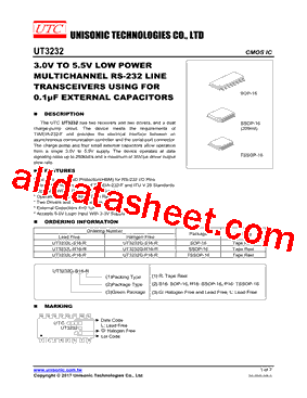UT3232G-R16-R Datasheet PDF - Unisonic Technologies