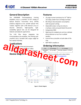 HXR5004B Datasheet PDF - Integrated Device Technology