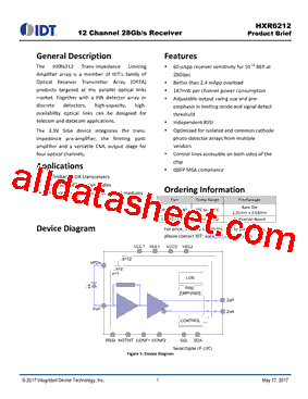 HXR6212 Datasheet PDF - Integrated Device Technology