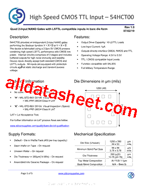 54HCT00 Datasheet PDF - Silicon Supplies