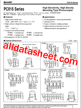 PC845 Datasheet PDF - Sharp Corporation