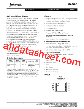 ISL9204 Datasheet PDF - Intersil Corporation
