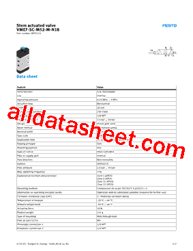 VMEF-SC-M52-M-N18 Datasheet PDF - Festo Corporation.