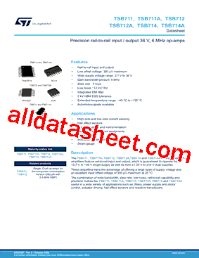 MiniSO8 Marking, TSB712IST 데이터시트(PDF) - STMicroelectronics