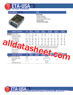 VTA21-FWC12 Datasheet PDF - ETA-USA