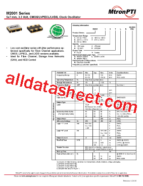 M2001 Datasheet PDF - MTRONPTI