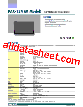PAX-124 Datasheet PDF - Advantech Co., Ltd.