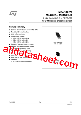M34C02-RMB6TP Datasheet PDF - STMicroelectronics