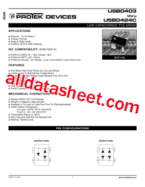 USB0403C Datasheet PDF - Protek Devices
