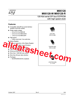 M95128-RMB3TG/P Datasheet PDF - STMicroelectronics
