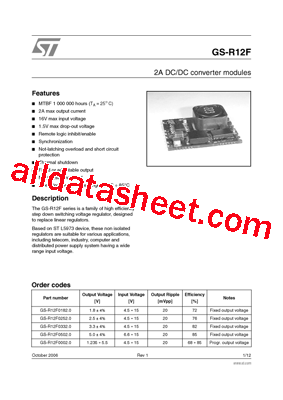 GS-R12F0182.0 Datasheet PDF - STMicroelectronics