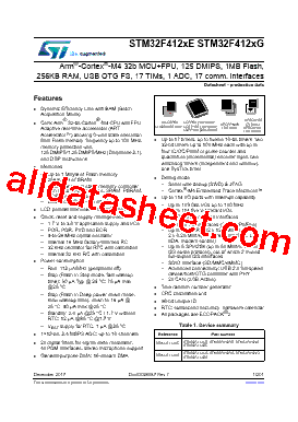 STM32F412RGT3P Datasheet PDF - STMicroelectronics