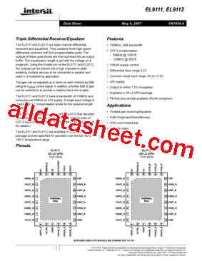 EL9111 Datasheet PDF - Intersil Corporation