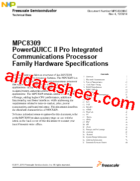 MPC8309CVMAHDC Datasheet PDF - NXP Semiconductors
