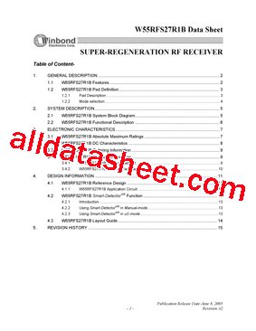 W55RFS27R1B Datasheet PDF - Winbond