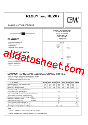 RL201 Datasheet PDF - UNIOHM CORPORATION