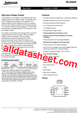 ISL6294A Datasheet PDF - Intersil Corporation