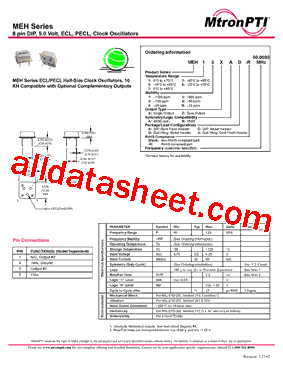 MEH12XBD-R Datasheet PDF - MTRONPTI