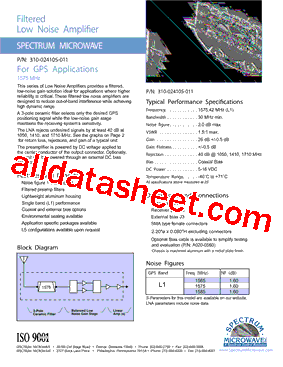 310-024105-011 Datasheet PDF - Spectrum Microwave, Inc.