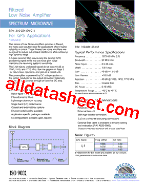 310-024109-011 Datasheet PDF - Spectrum Microwave, Inc.