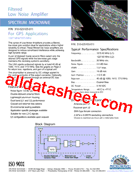 310-025103-011 Datasheet PDF - Spectrum Microwave, Inc.