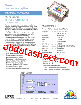310-025107-012 Datasheet PDF - Spectrum Microwave, Inc.