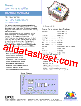 310-025107-022 Datasheet PDF - Spectrum Microwave, Inc.