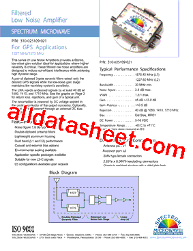 310-025109-021 Datasheet PDF - Spectrum Microwave, Inc.