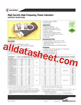 FP1007R2-R12-R Datasheet PDF - Cooper Bussmann, Inc.