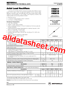 1N5817 Datasheet PDF - Motorola, Inc
