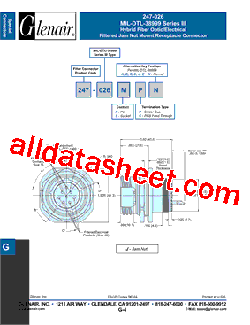 247-026PPB Datasheet PDF - Glenair, Inc.