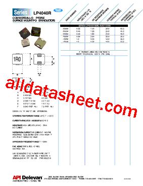 LP404R-R45M Datasheet PDF - API Delevan