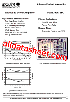 TGA8399C Datasheet PDF - TriQuint Semiconductor