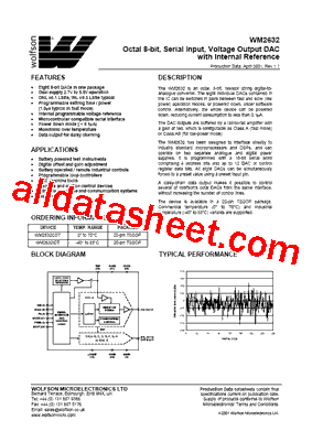 WM2632CDT Datasheet PDF - Wolfson Microelectronics plc