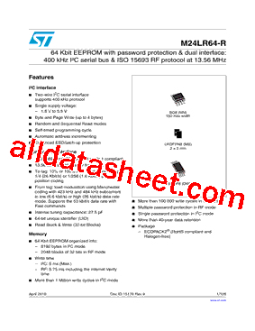 M23LR64-R-MB6T/2 Datasheet PDF - STMicroelectronics