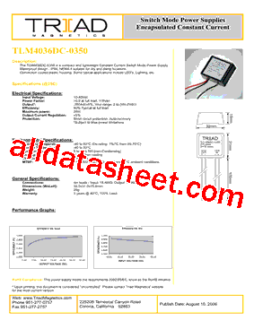 TLM4036DC-0350 Datasheet PDF - TRIAD MAGNETICS