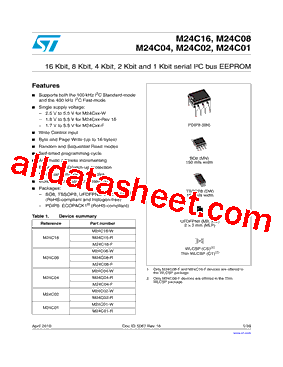 M24C08-R Datasheet PDF - STMicroelectronics