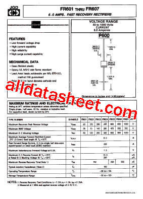 FR601 Datasheet PDF - Jinan Gude Electronic Device