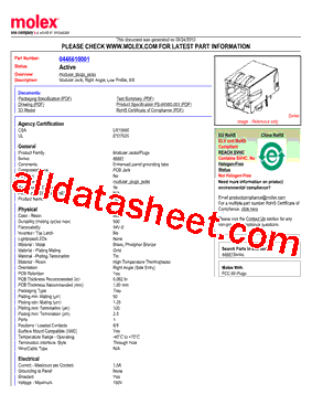 0446610001 Datasheet PDF - Molex Electronics Ltd.
