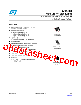 M95128-RMB6G/PC Datasheet PDF - STMicroelectronics