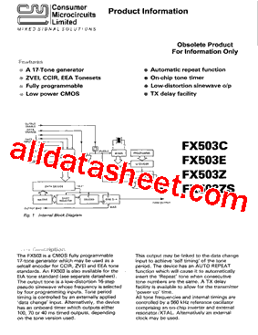 FX503C Datasheet PDF - CML Microcircuits