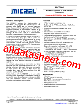 MIC3001 Datasheet PDF - Micrel Semiconductor