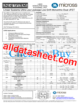 LS832_PDIP Datasheet PDF - Micross Components